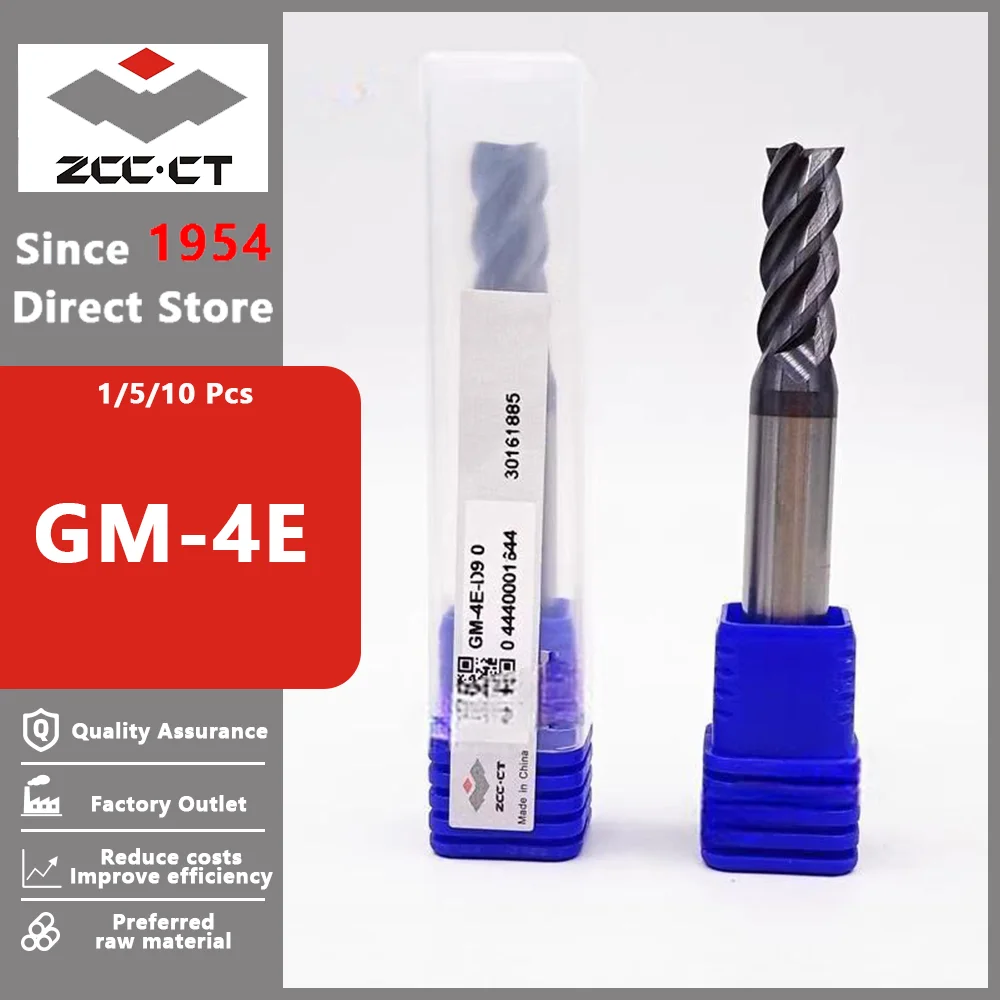 ZCC.CT GM-4E 4 Flutes Flat General Solid Carbide End Mills  D1.0~D20.0 Tungsten Steel Alloy Straight End Mill