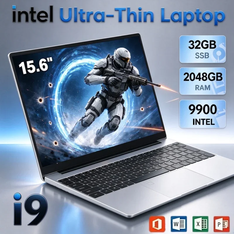 Intel Core I9 9900 15.6 Inch Portable Notebook Windows11 32GB RAM 2TB SSD Fingerprint Unlock Laptop For Remote Work And Gaming