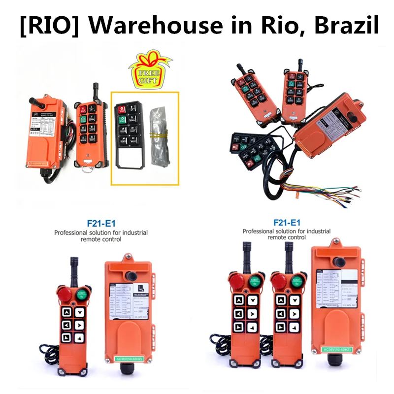 RIO Brazil TELECRANE F21-E1B F21-E1 JF21-E1B Industrial Remote Control Overhead Crane Lift Waterproof Wireless RIO Warehouse