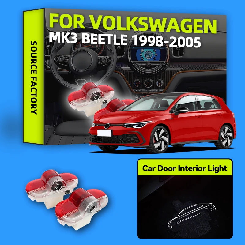 

2026 Горячая наклейка, 2 шт., светодиодная сигнальная лампа для калюжа, аксессуары для VW Beetle 1998-2005 Beetle Cabrio 2003-2005 Caddy MK3 Car Doo