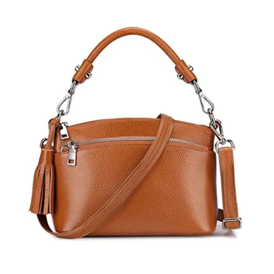 

S-ZONE Small Genuine Leather Top Handle Handbags for Women Shoulder Bag Crossbody Purse
