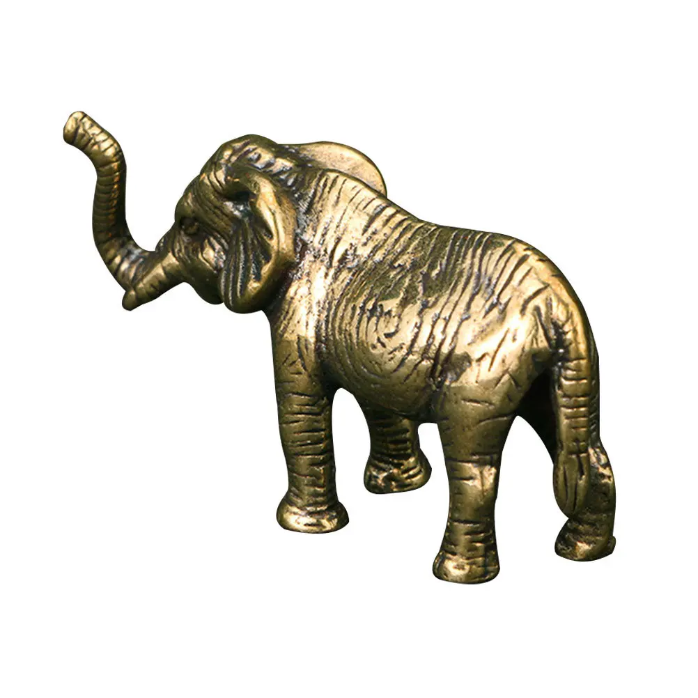 

Vintage Brass Elephant Golden Animal Statue For Home Office Car Decor Desktop Tabletop Ornament Craft Statues