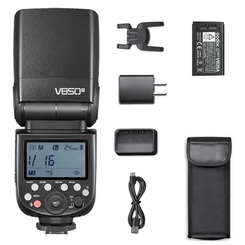 Godox V850III Camera Flash Speedlite 7.2V/2600mAh HSS 1/8000 2.4G 1.5s Recycle Time 450 Full Power Pops for Canon DSLR Cameras