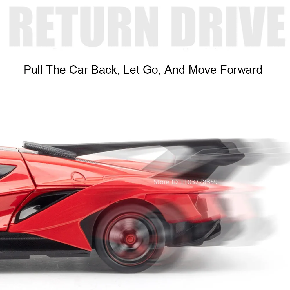 1:24 Apollo IE EVO Sportwagen Spielzeugmodelle Legierung Diecast Mini Supercars Sound Licht Türen geöffnet zurückziehen für Kinder präsentiert