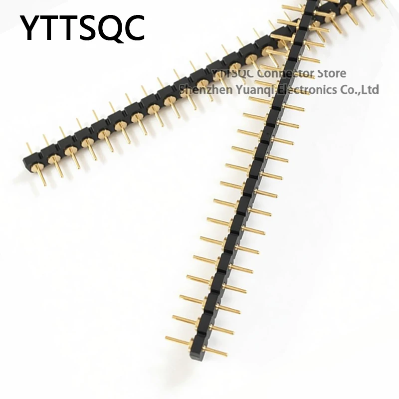 10pcs 2.54mm L7.62mm Round Hole Male Tin Gold Female Pin Header Single Row Double-Head pin Breakable PCB IC Crystal Transistor