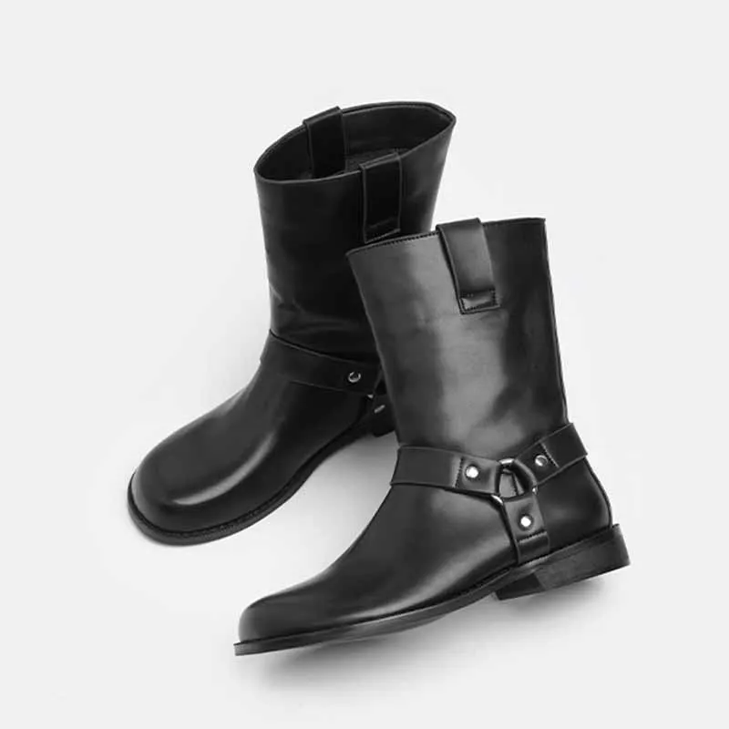 

Женские ботинки в стиле ретро с металлической пряжкой, джинсовые короткие ботинки в стиле вестерн, женские осенние ботинки 2024, новые модные мотоциклетные короткие ботинки с круглым носком