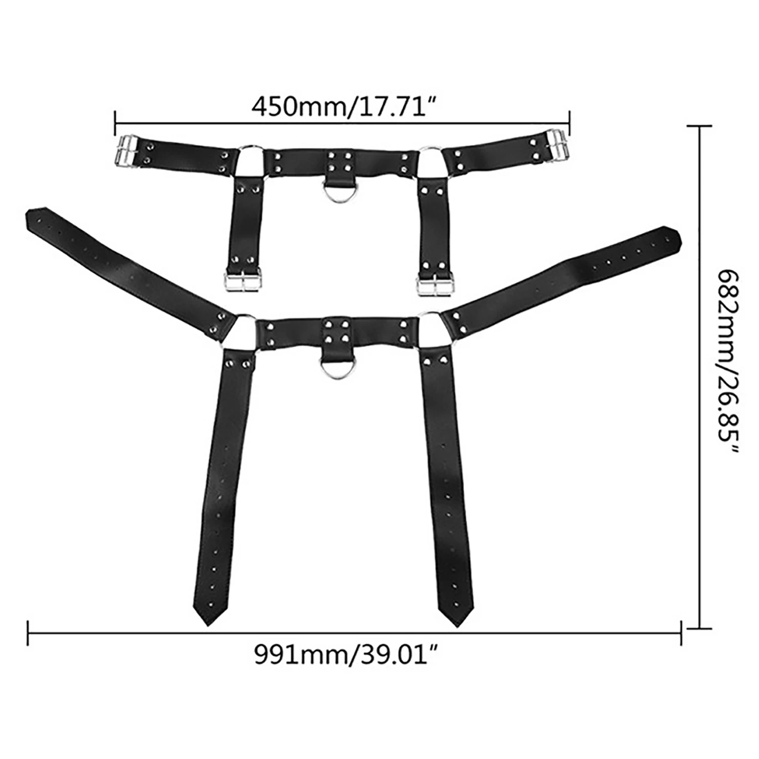Male PU Leather Exotic SM Tops Fetish Gay Chest Harness Adjustable Harness Belts Punk Rave Costumes for Partner Sex BDSM Bondage - Image 2