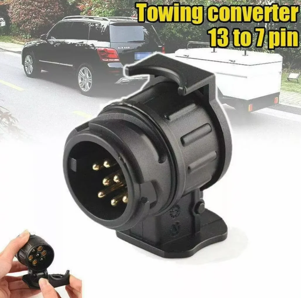 1Pc 13 To 7 Pin Trailer Truck Electric Towing Converter Tow Bar Plug Adaptor Socket Car Accessories