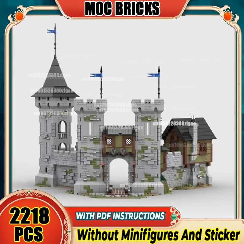 Moc Building Bricks Medieval Fortress Model Black Falcons Castle Blocks Toys