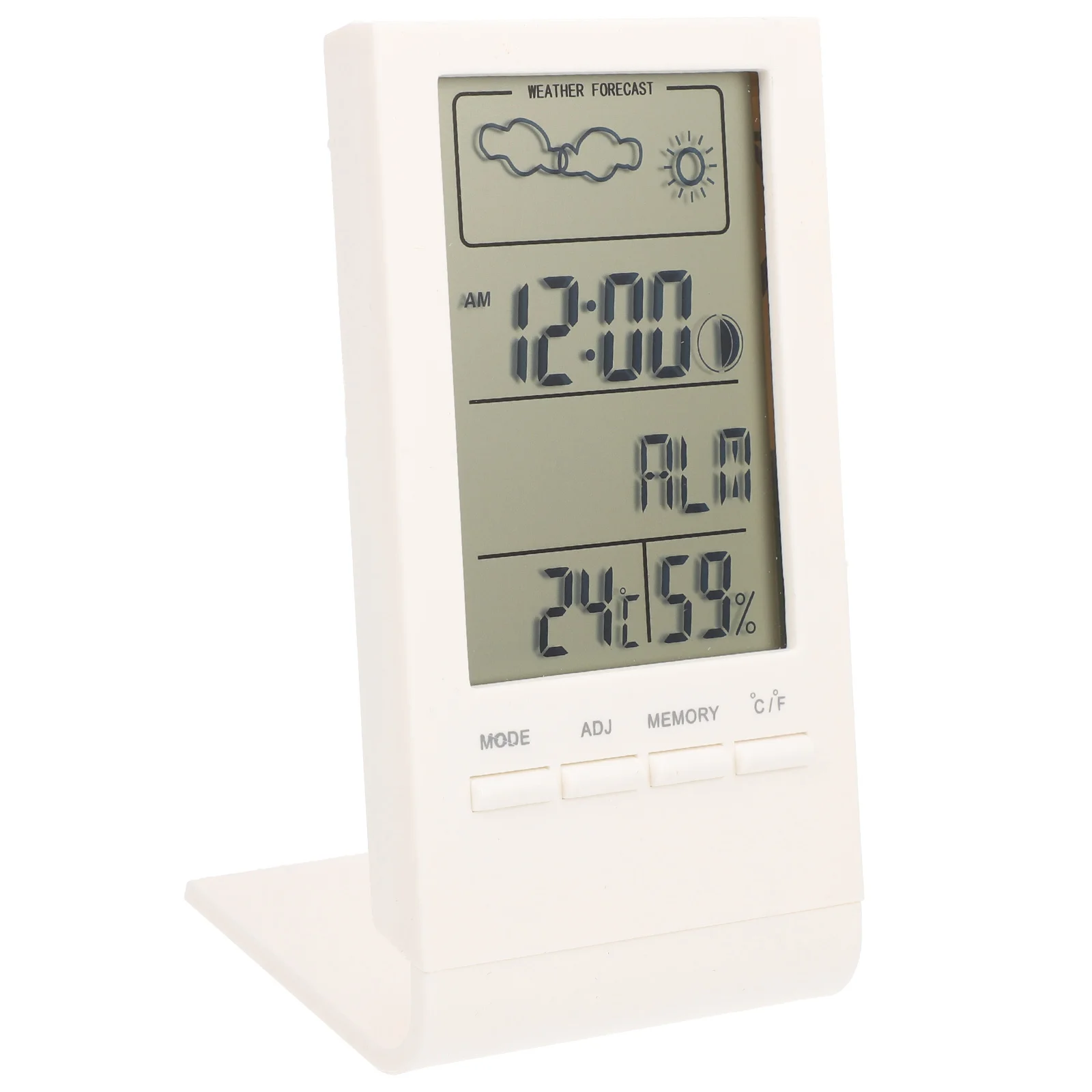 Relógio meteorológico lcd multifuncional, termômetro, higrômetro, calendário, monitor de temperatura e umidade para mesa