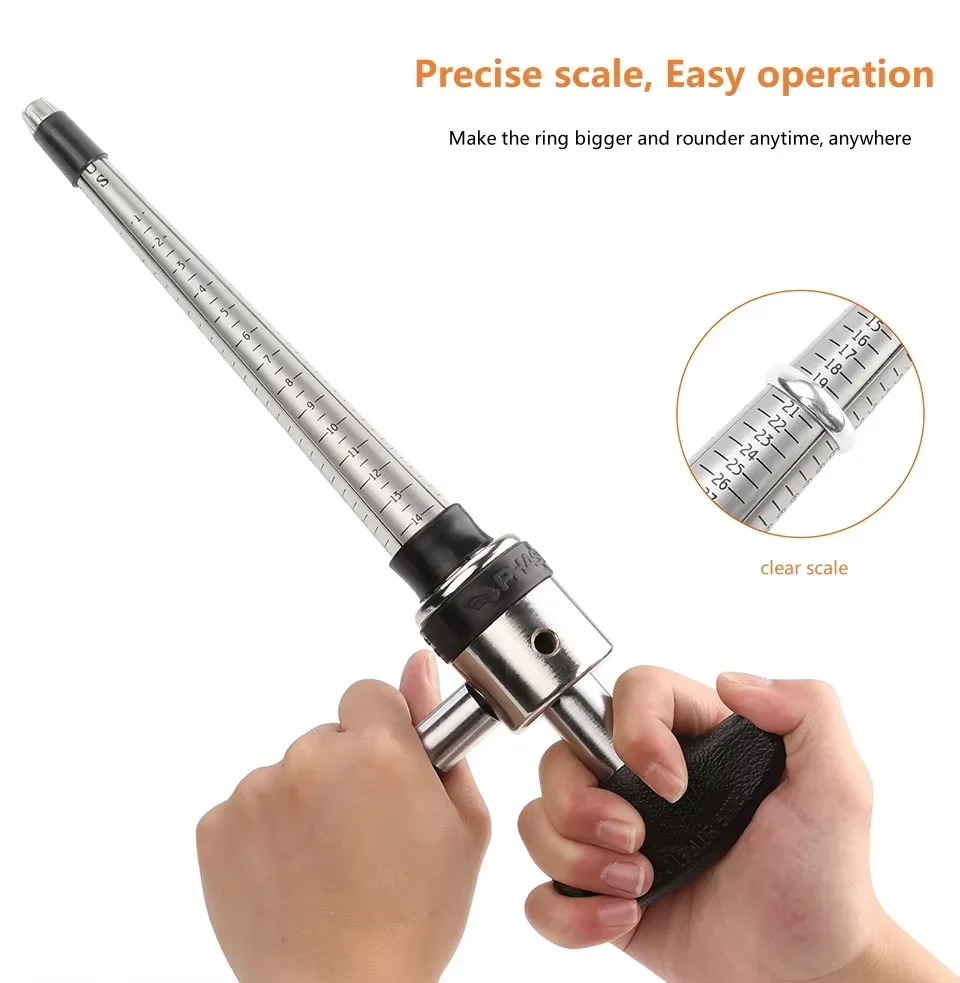 Adjustable Metal Ring Stretcher Expander Mandrel Solid Durable Size Adjuster Enlarger Tool for Ring Resizing Shaping Repair