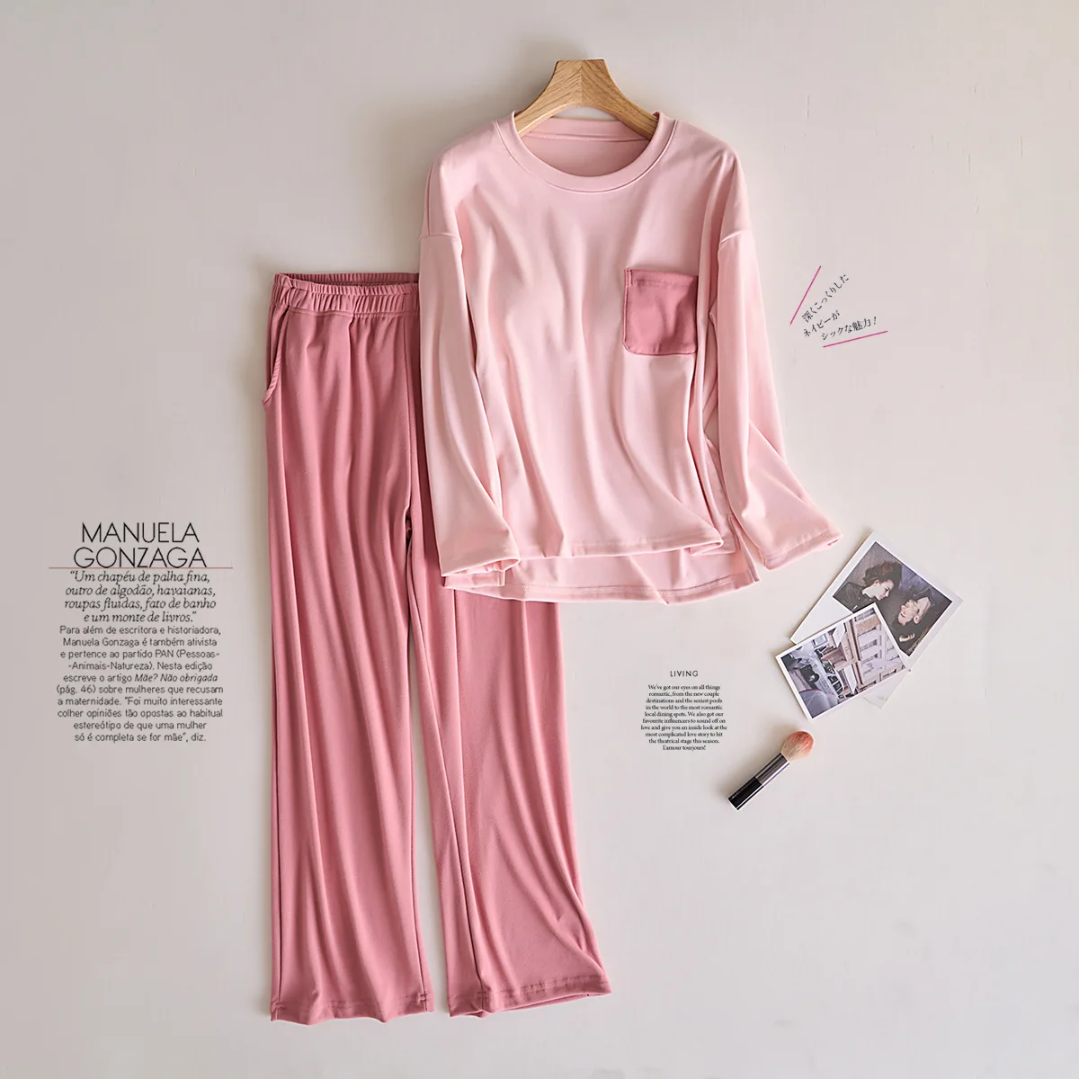 بيجاما موهير Invierno جديد رشاقته المخملية ملابس خاصة لبدلة النوم وسادة للصدر النساء بيجامة مجموعة الصوف ملابس المنزل الدافئة #5