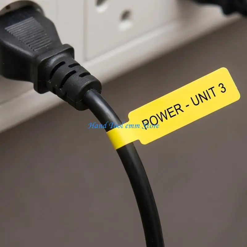 H37F Waterproof Cable Label, 1 Roll Wire Management Labels, Adhesive Tear Resistant