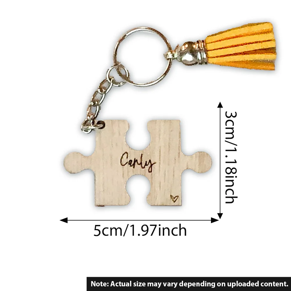 Custom Keychain - Personalized PMMA Puzzle Shape Name Laser Engraved DIY Gift for Daily Use & Unique Presents
