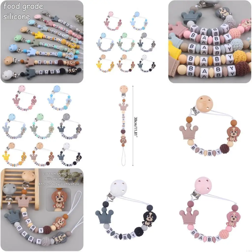 

Toddlers Silicone Molars Teething Beads Chew Pacifier Clip Teething Toy L8RB