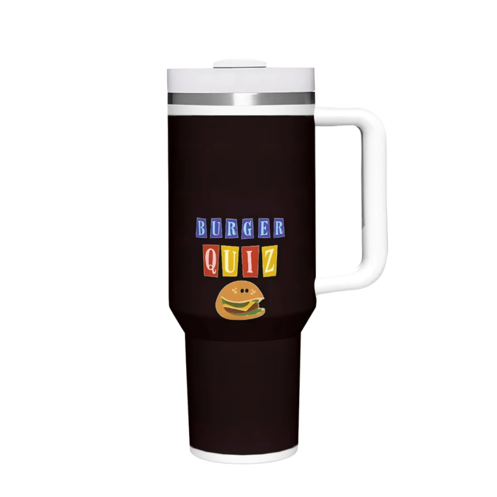 

Burger 40 Oz Ultimate Tumbler with Handle and Straw Vacuum Insulated Tumbler with Straw and Lid Stainless Steel Travel Mug