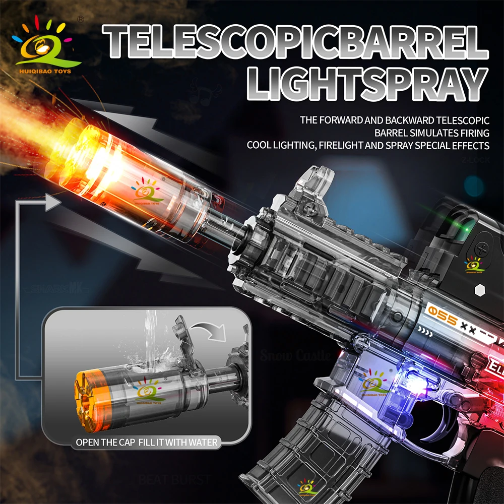 HUIQIBAO Electric Smoke Light M416 Rifle Gun Toy With Light Linkage Gun Outdoor Holiday Christmas gifts for Adult Boys