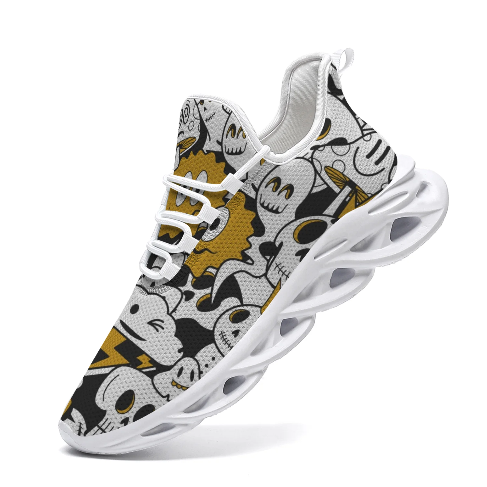 أحذية رياضية كاجوال بطباعة شبح كرتوني، أحذية كاجوال مخصصة للرجال والنساء #2