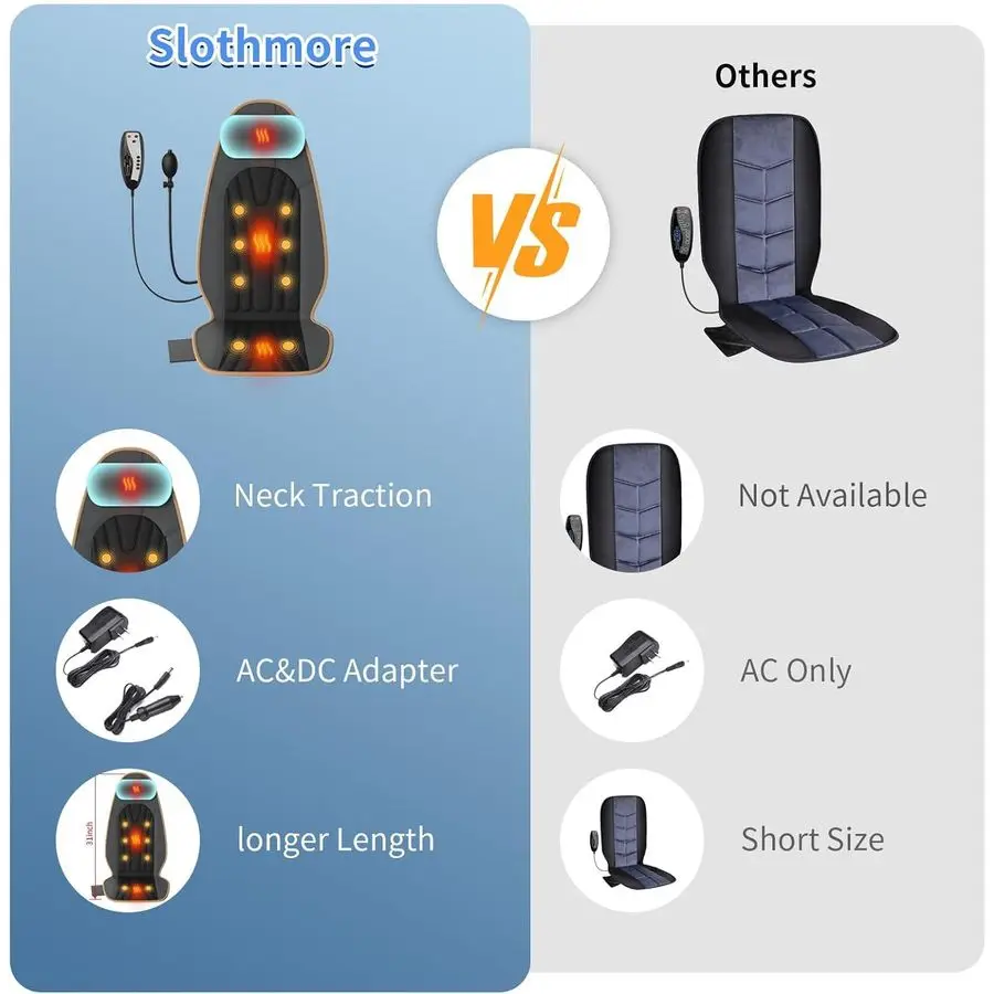 مدلك الظهر للكرسي، مدلك وسادة المقعد الساخن مع جر الرقبة، وسادة تدليك الاهتزاز لتدليك الجسم بالكامل للمكتب #6