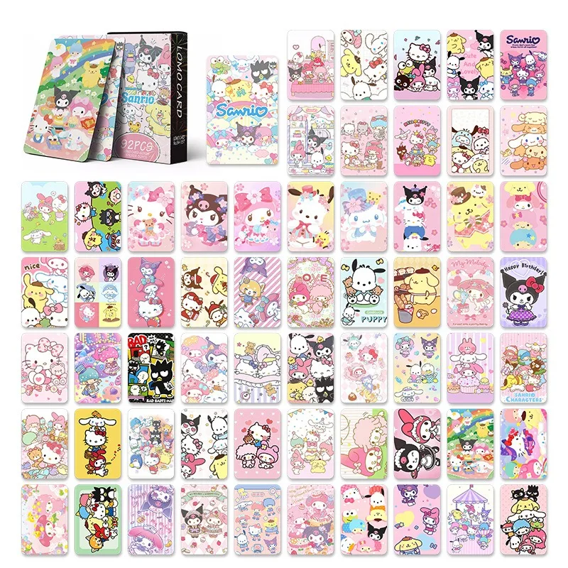 Disney Peripheral Essential 92pcs Sanrio Small Card Cartoon Peripheral Greeting Card Handbook Sticker Ins Wind 3-inch Small Card