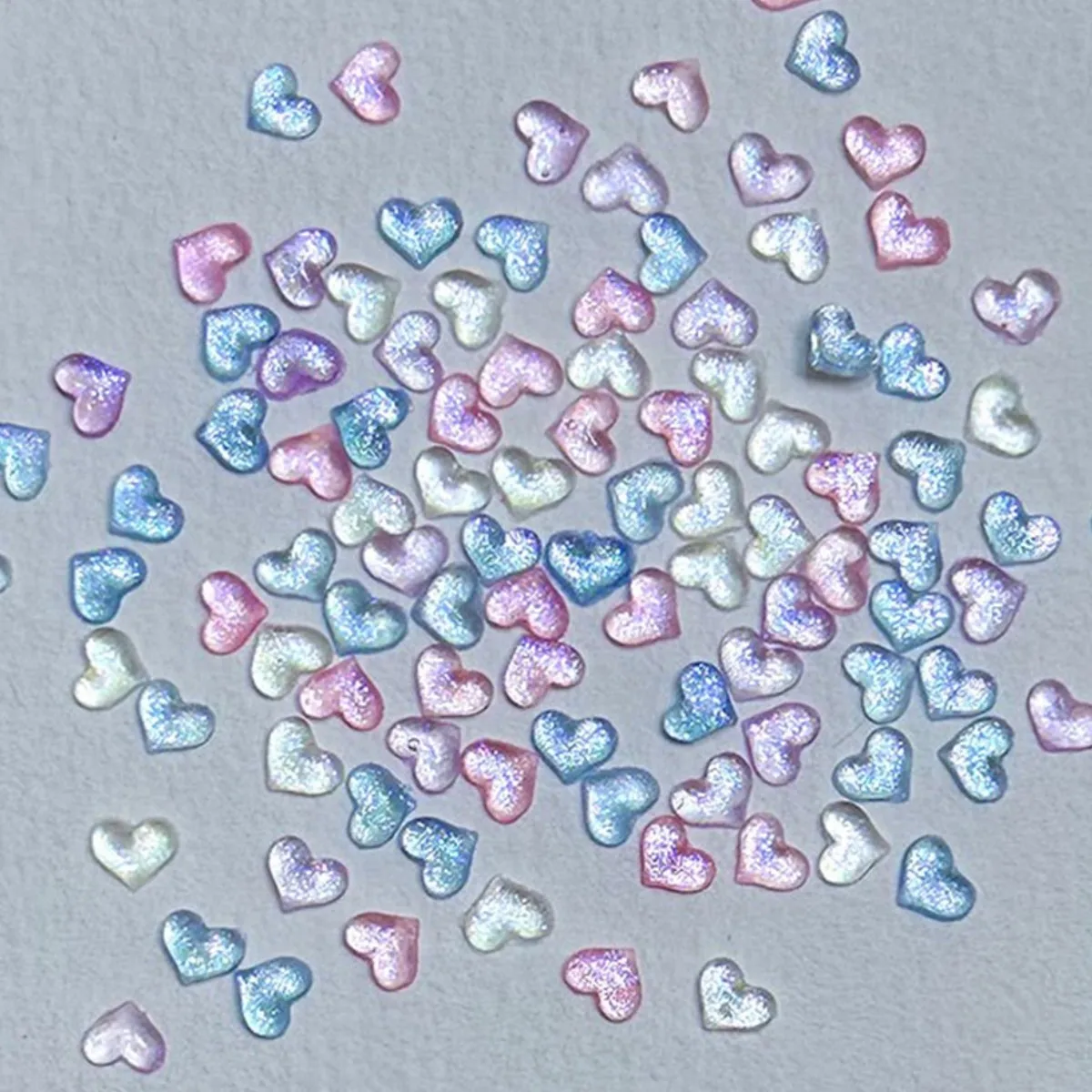 20PCS Kawaii Mixed Heart Love Nail Art Charms con strass White Hollow Pearl Gradient Flower Nail accessorio Kawaii decorazione fai da te