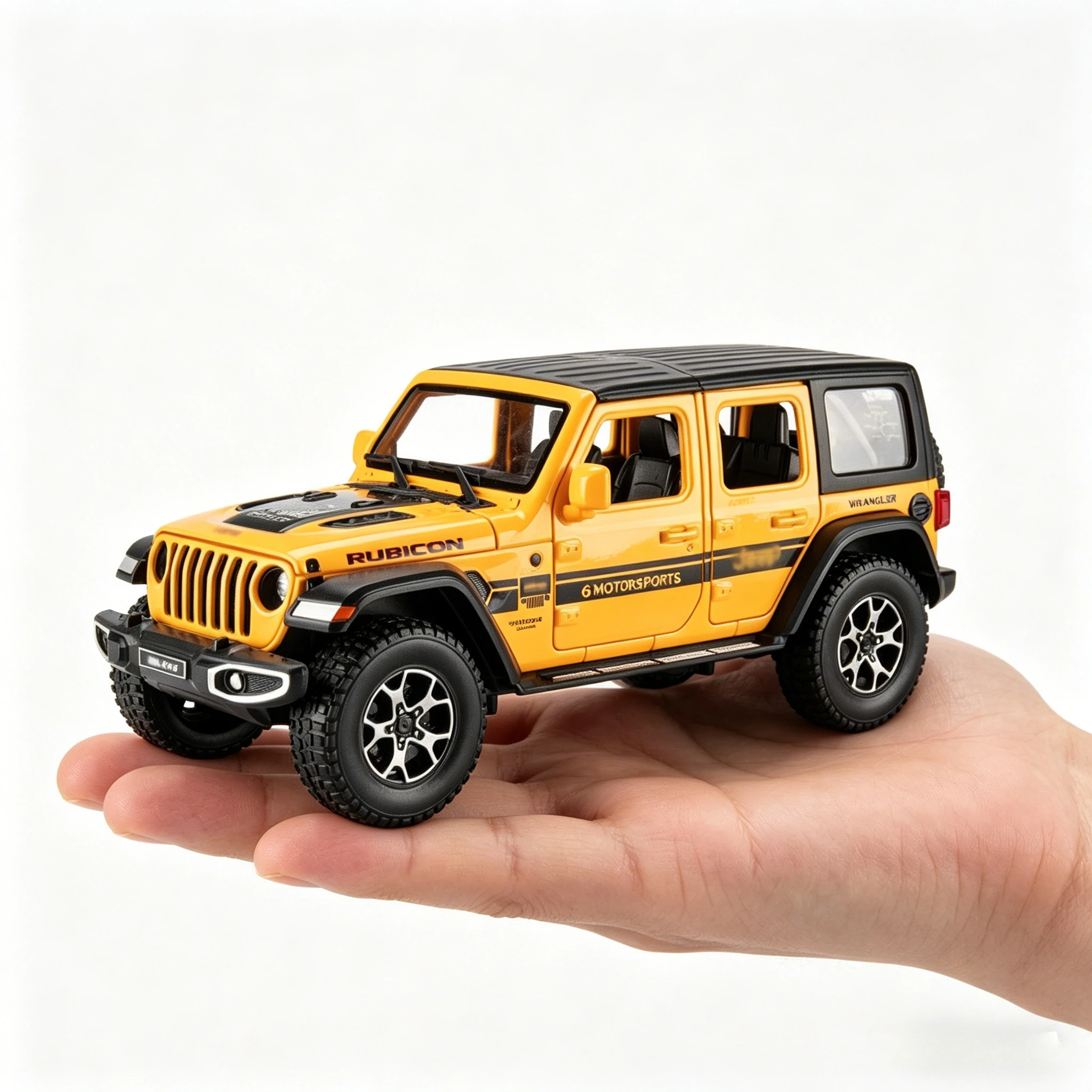 

Машинка-модель Jeep Wrangler Rubicon 1:22, литая, со звуком и светом, открывающиеся двери, откат назад, подарок на день рождения другу