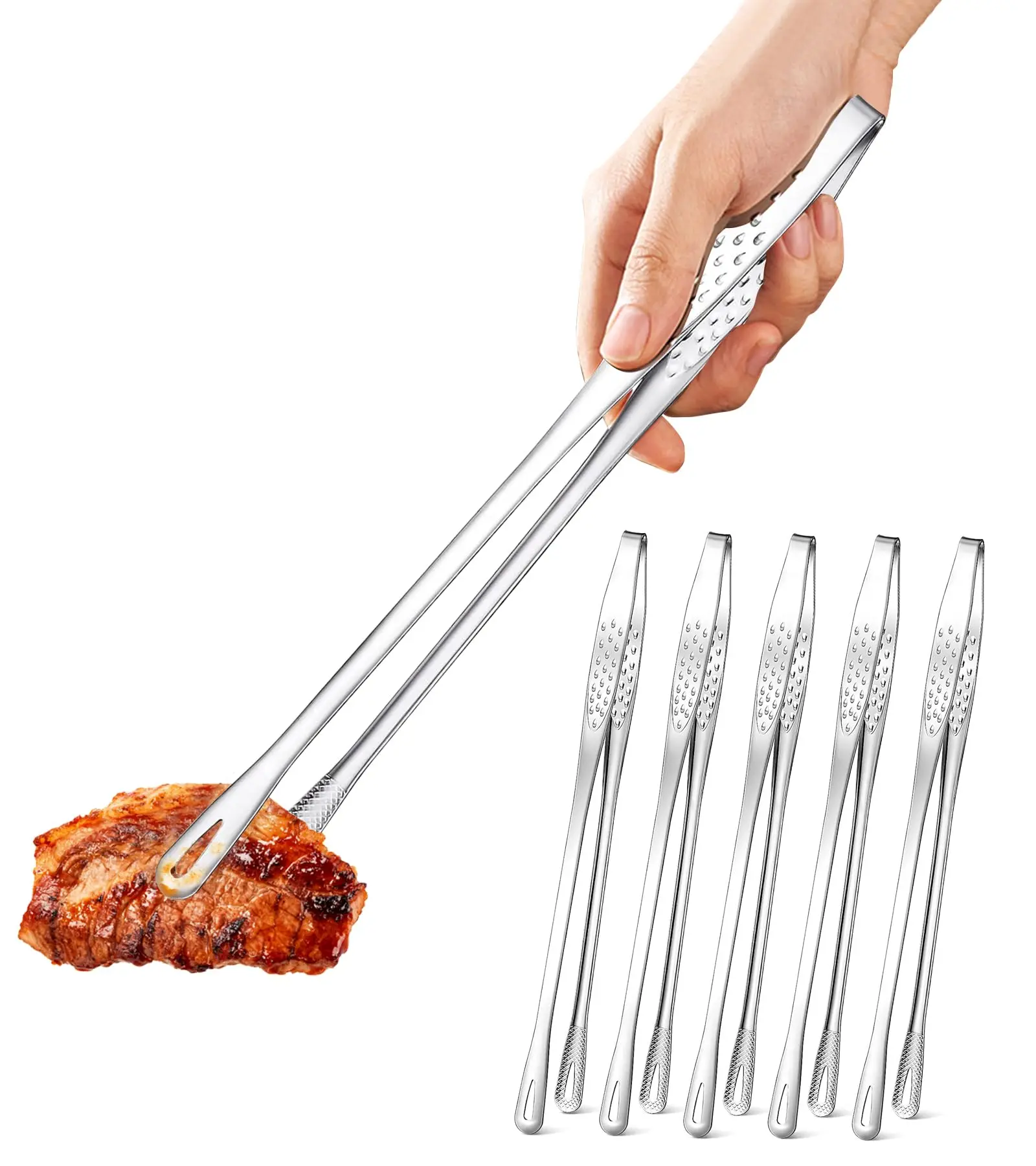 3Pcs Kitchen Tongs Barbecue Grill Tongs Stainless Steel Cooking Tweezers Chef Food Meat Tongs Clip BBQ Tools Kitchen Accessories