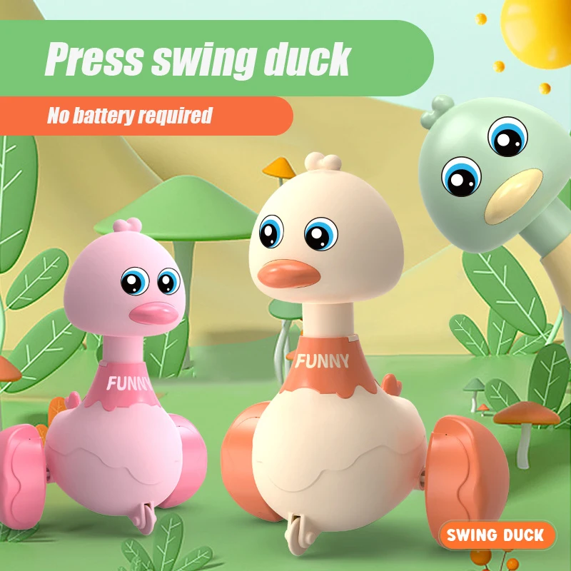 Druk En Ga Schattige Eendenauto Educatief Speelgoed Voor Jongens En Meisjes Trekken Auto 'S Terug Babyspeelgoed Voor Peuters Cartoon Leren Om Speelgoed Te Kruipen