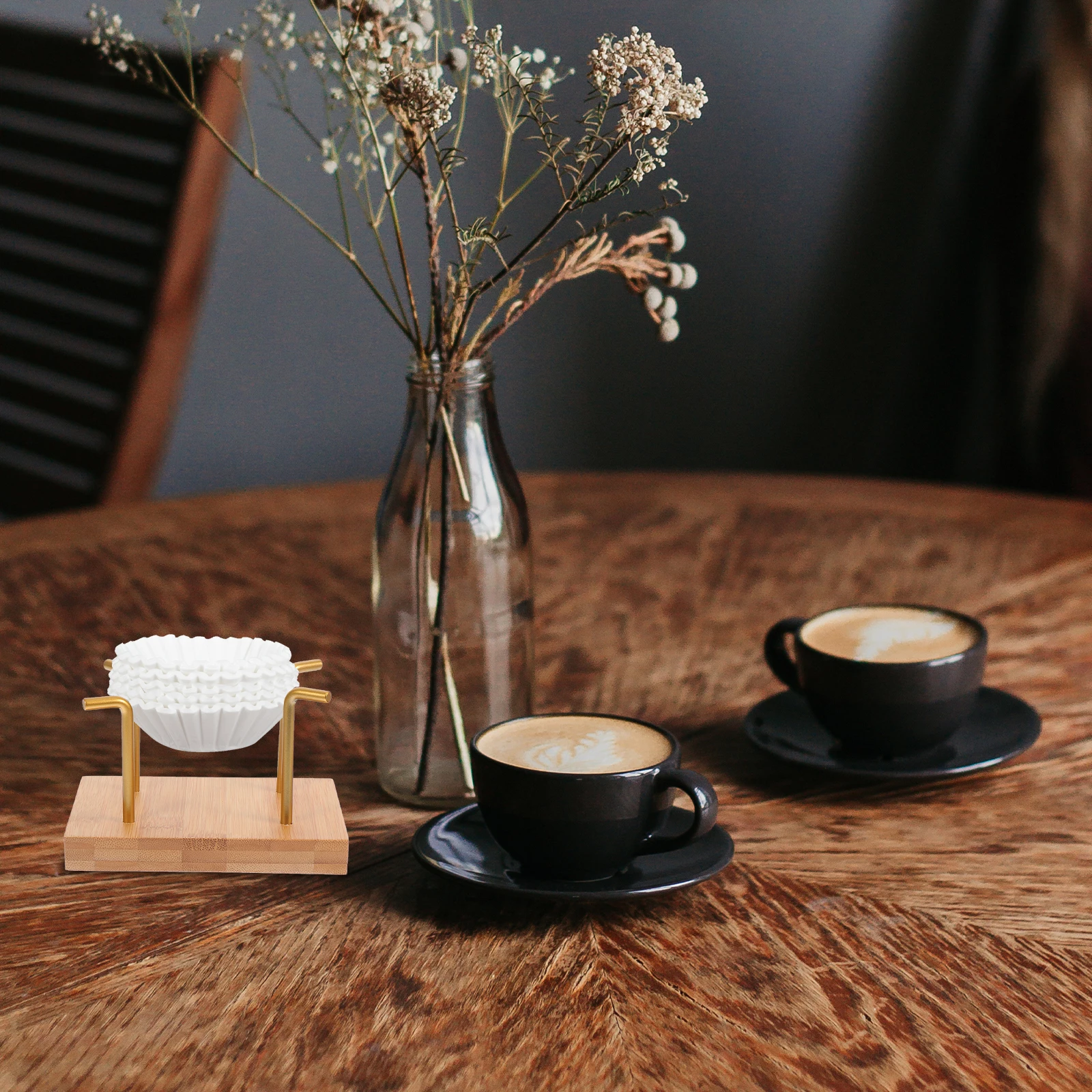 

1Pcs High Quality Bamboo Iron Filter Paper Holder Compact Size for Coffee Shop Supply Coffee Filter Paper Rack Decorative Rack