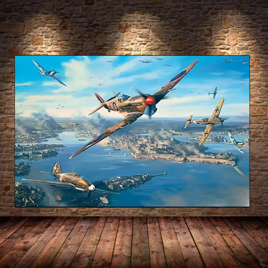 Aerial Aircraft And Fighter Jet Diy Diamond Painting Full Square Round Diamond Mosaic Picture Of Rhinestones Handmade Home Decor