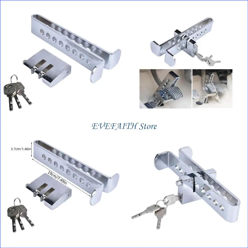 124B Brake Pedal Security Lock Tool Pedal Lock 8 Hole / 9 Hole Car Safety Lock Car Brake Clutch Pedal Lock Auto Accessory