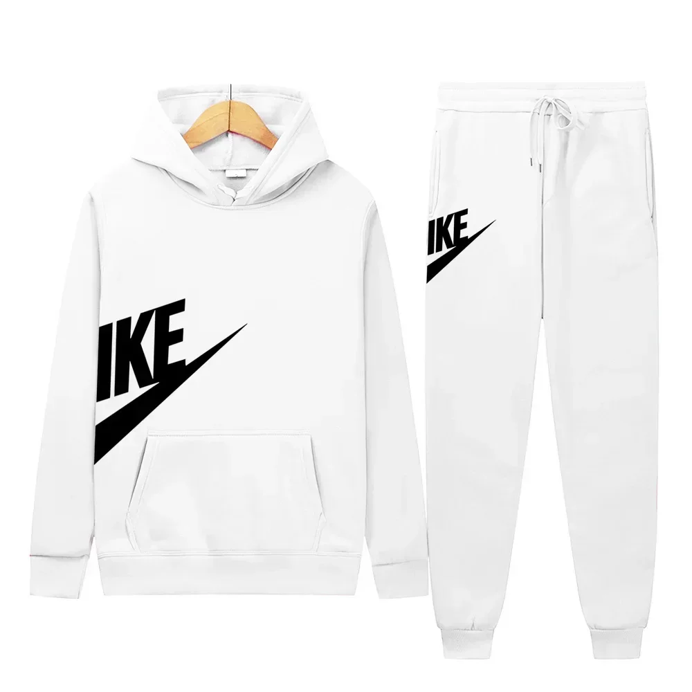 2024 Spring Brand Men Hoodies Sweatshirt+Sweatpants Suit Autumn Winter Warm Tracksuit Sets Men's Hooded Outwear