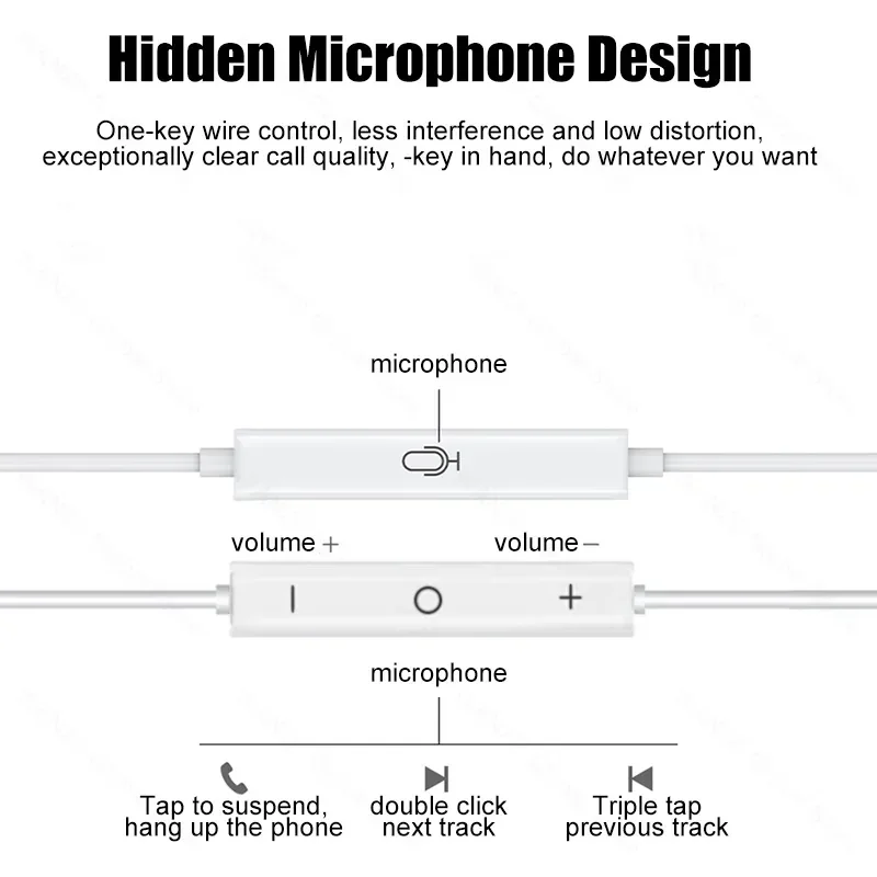 نوع C سماعات رأس سلكية لشاومي 14 13 12 11 برو الترا لايت 3.5 مللي متر سماعة ل Redmi POCO هواوي سامسونج سماعات الأذن اكسسوارات #5