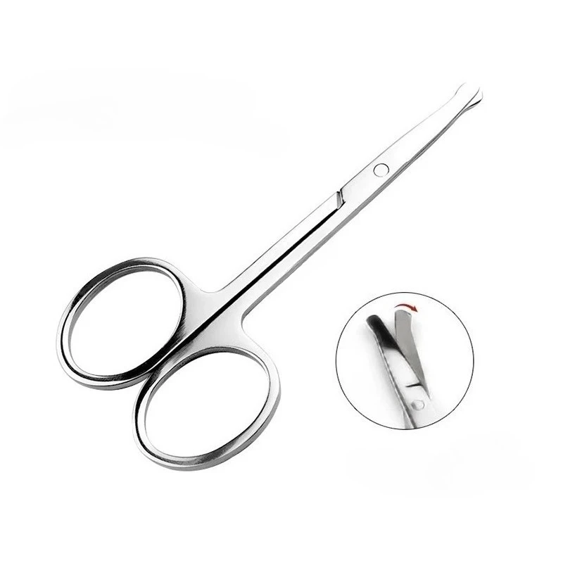 Stainless Steel Round Safety Scissors Eyebrow Makeup Scissor Beauty Nose Hair Trimmer Scissors Eyebrow with Sharp Head