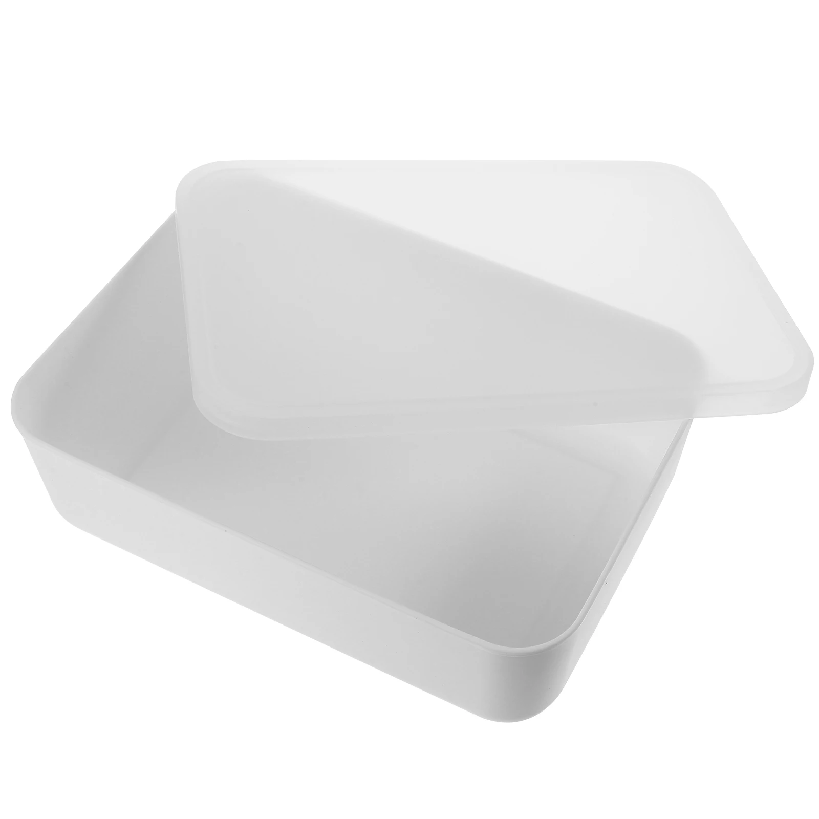 

1pc Large Capacity Storage Box With Lid Decorative Organizers Easy Clean Desktop Stationery Holder Indoor Sundries Container