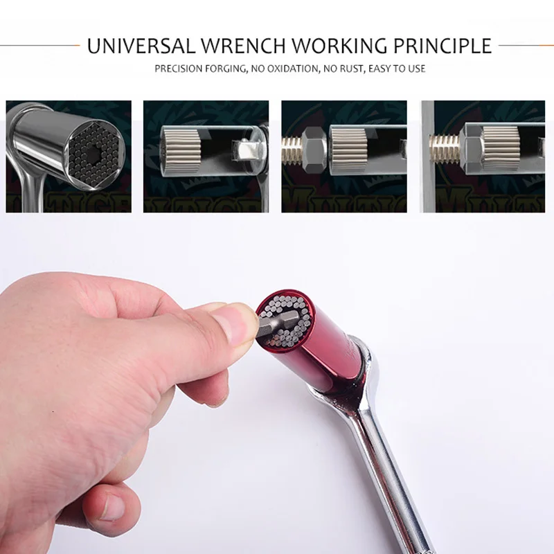 ซ็อกเก็ตประแจปรับแขนUniversalแรงบิด7-19Mm Power Drill Ratchet Bushing Spannerเมจิกเครื่องมือหลาย