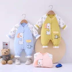 Baby's Cotton Padded One Piece Warm Boneless Romper Winter Jacket Cotton Padded Climbing Suit