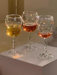 AhunderJiaz Creative Glass Goblet Vintage Gemstone Engraving Premium Party Favor Champagne Glasses Bar Restaurant Drinkware Set
