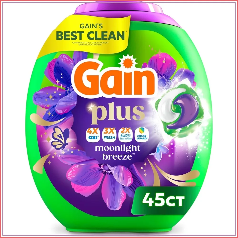 Laundry Detergent Pods, 45 Count, Moonlight Breeze Scent, All-in-One Pacs