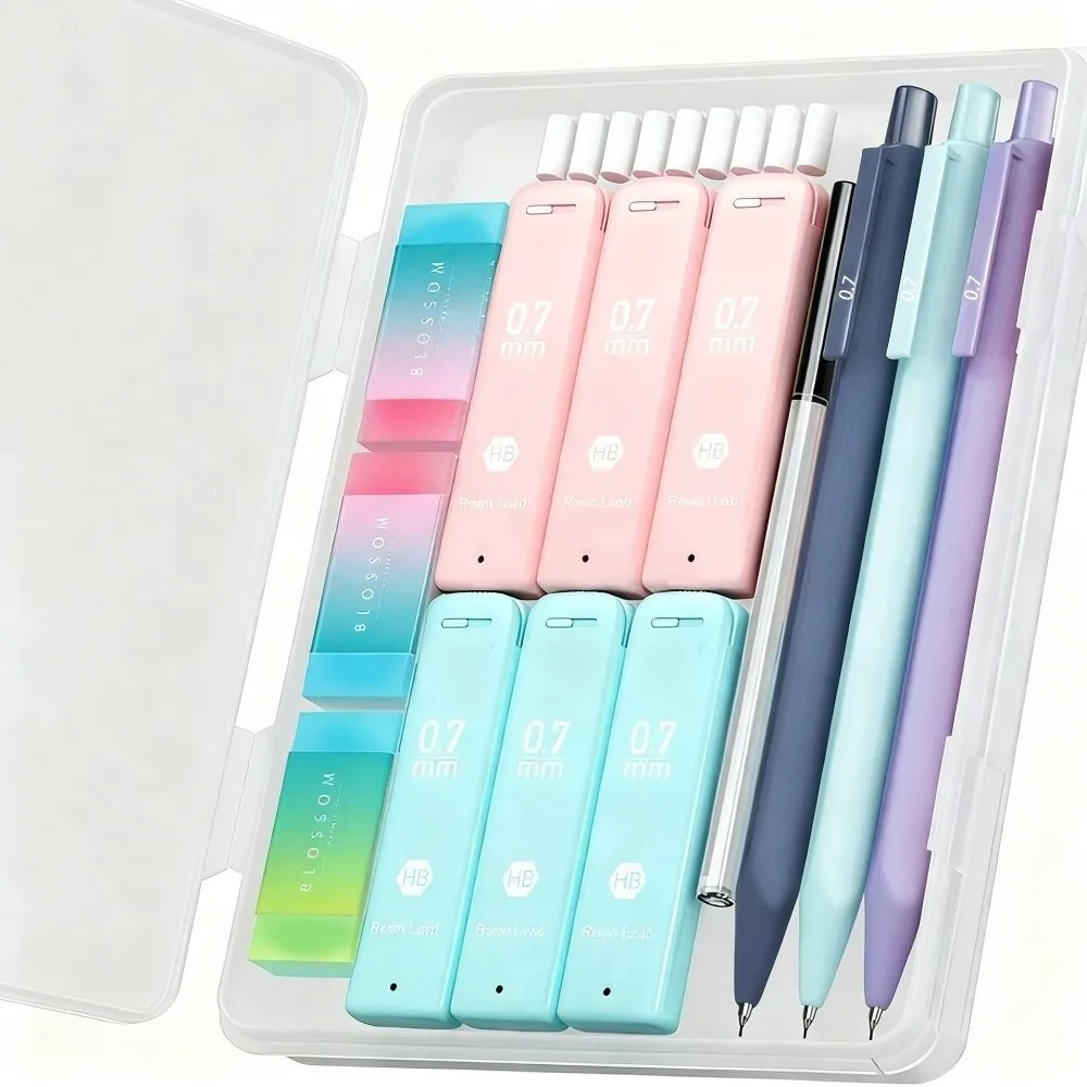 16pcs Morandi Mechanical Pencil Set HB 0.5/0.7mm Automatic Pencils with Refills/Erasers Drafting Pencils Kit School Office