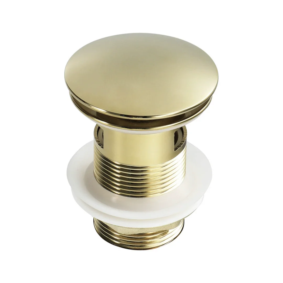Rose Gold Brass Basin Sink Pop Up Drain Brass Brushed Gold Drain Plug Gold/Pink Bathroom Sink Drain With and Without Overflow