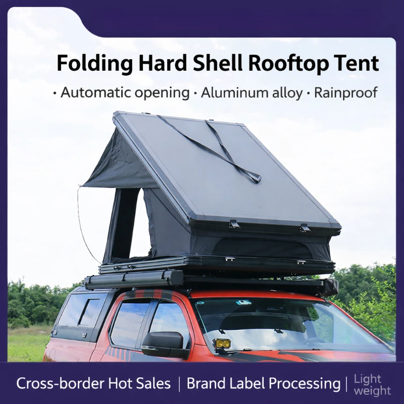 Waterproof Aluminum Hard Shell Roof Top Tent Four-Season Quick Automatic Opening One Bedroom For Car Camping