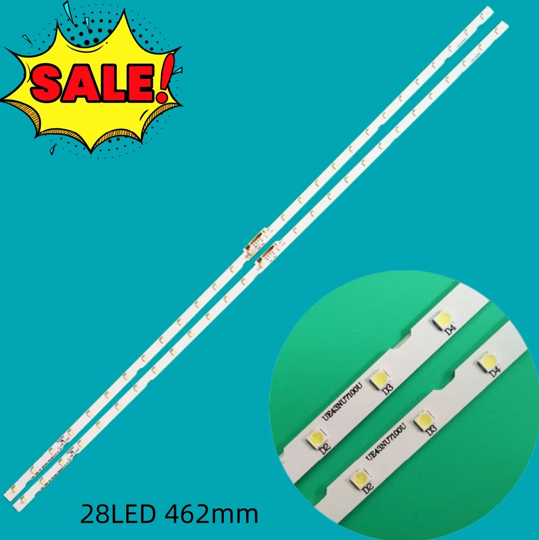 Tira de retroiluminación LED para TV 43NU7100 UN43NU7100G UN43NU7100 UE43NU7100 UE43NU7120 UE43NU7170 UN43RU7400 BN61-15482A