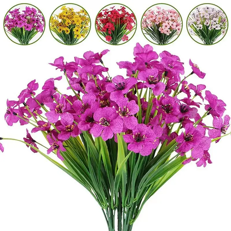 Artificial Flower Plant violet Grass Hotsale Wedding bridalbouquet Home Vase Outdoor Garden bonsai Christmas Diy gift Decoration