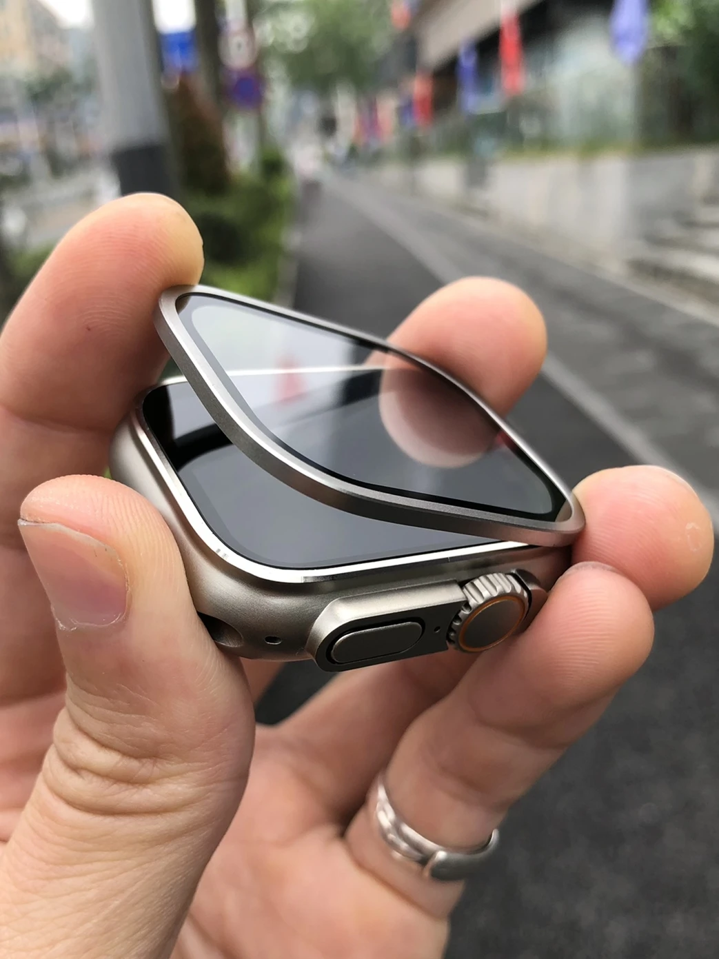

Metal framed tempered film suitable for Apple Watch IWatch Ultra glass film 49 protective film watch film