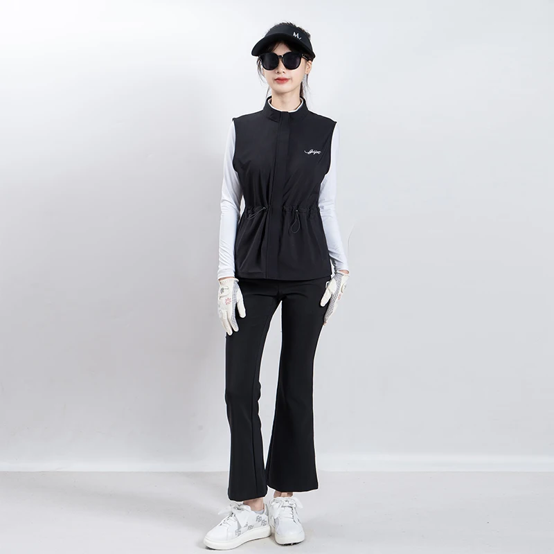 Women’s golf gilet from Gofirst, spring‑summer style, slim‑cut, breathable and quick‑dry for versatile sports wear.