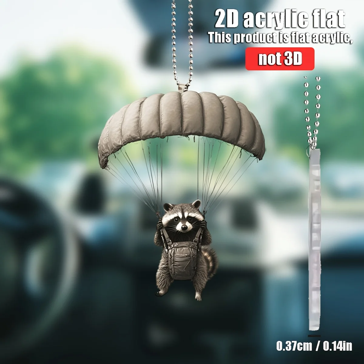 2D Flugzeug-Fallschirm-Känguru-Anhänger für Auto-Dekoration, Lustige Dekoration, Heim-Deko, Rucksack-Zubehör, Schlüsselanhänger – Detail 5