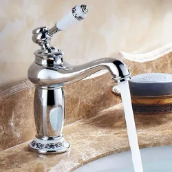 Bathroom Basin Faucet Chrome finish Brass Sink Faucet Single Handle Vessel Sink Water Tap Mixer Knf505