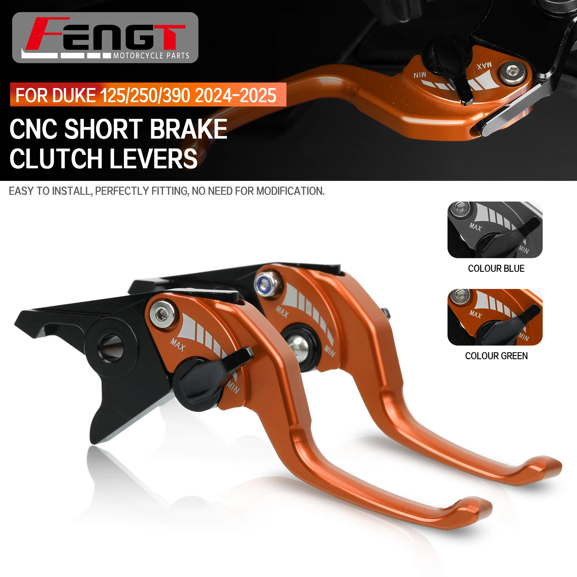 For 390 250 125 Duke 2024 2025 Motorcycle DUKE390 Adjustable Short Clutch Brake Lever Front Clutch Levers Control Handles