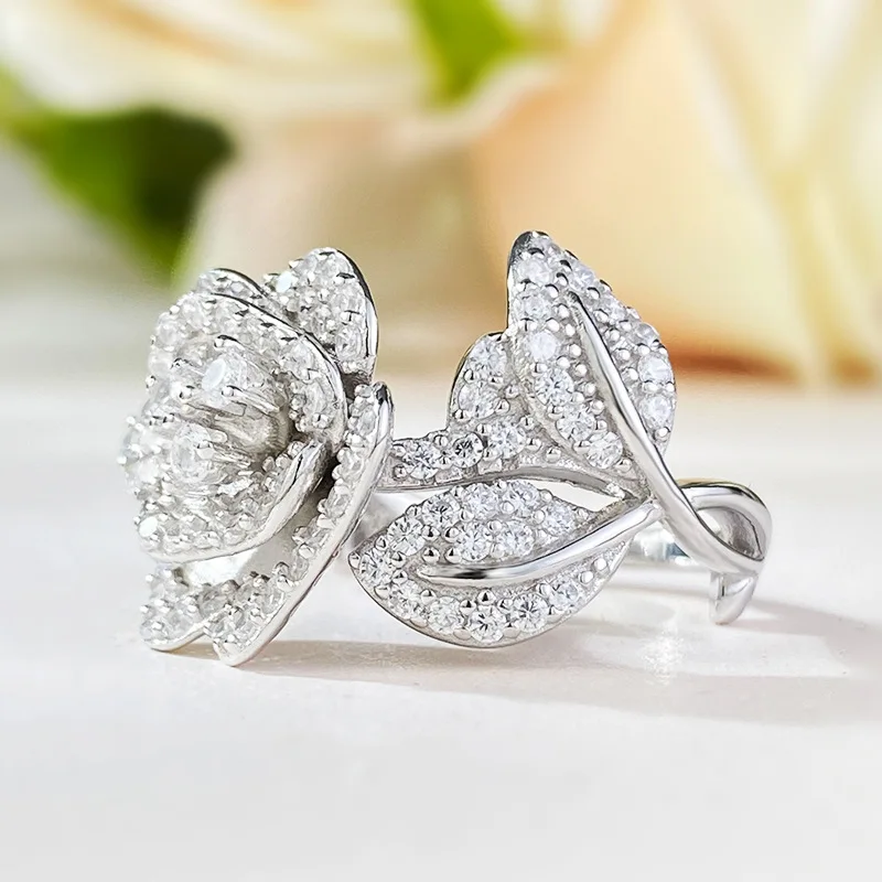 Valuable Lab Moissanite Diamond Ring 100% Real 925 Sterling Silver Engagement Wedding Band Rings for Women Bridal Jewelry Gift